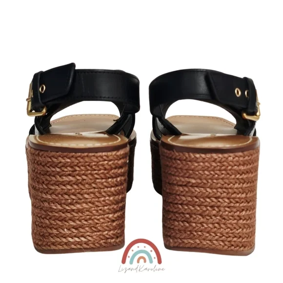 New! Madewell The Amee Wedge Sandal Leather Jute Platform Chunky Heel - Picture 11 of 14